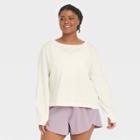 Women's Plus Size Supima Cotton Long Sleeve Top - All In Motion Cream