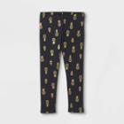 Toddler Girls' Sparkle Pineapple Leggings - Cat & Jack Dark Gray