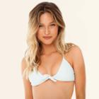 Women's Tie Front Bikini Top - Sugar Coast By Lolli Blue/white