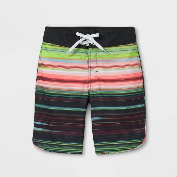 Boys' Striped Swim Trunks - Art Class Green