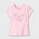 Toddler Girls' Floral Heart Short Sleeve Graphic T-shirt - Cat & Jack Pink