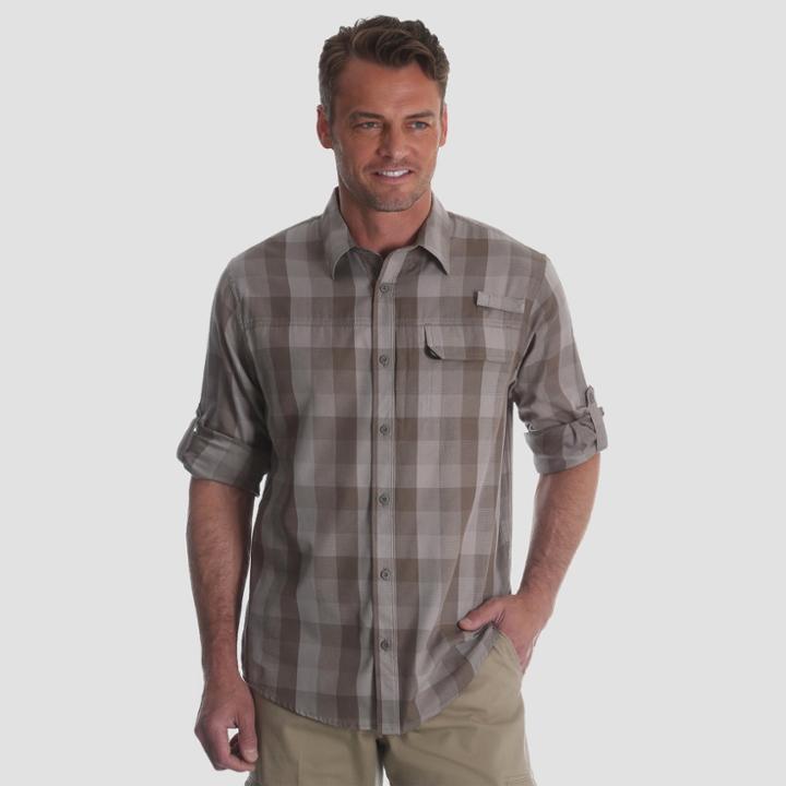 Wrangler Men's Outdoor Long Sleeve Rich Shirt - Light Brown