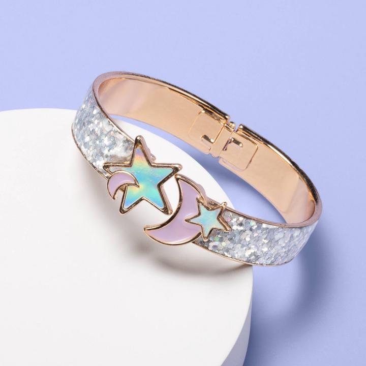 Girls' Star And Moon Cuff Bracelet - More Than Magic Silver,