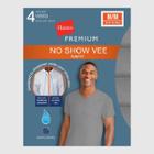 Hanes Premium Men's Slim Fit V-neck T-shirt Undershirt With Wicking Freshiq - Heather Gray