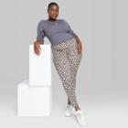 Women's Plus Size High-waisted Leggings - Wild Fable Beige Leopard Print