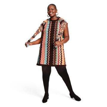 Women's Plus Size Colore Zig Zag Sleeveless Crewneck Sweater Dress - Missoni For Target 1x, Women's, Size: