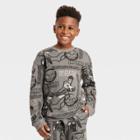 Boys' Marvel Black Panther Crewneck Fleece Sweatshirt - Dark Gray