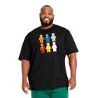 Men's Big & Tall Lego Minifigure Astronauts Graphic Short Sleeve T-shirt - Lego Collection X Target Black