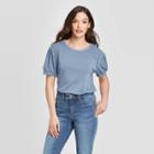 Women's Puff Short Sleeve T-shirt - Universal Thread Blue