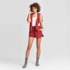 Women's Cozy Fleece Lounge Shorts - Colsie Maroon Xs, Women's, Red