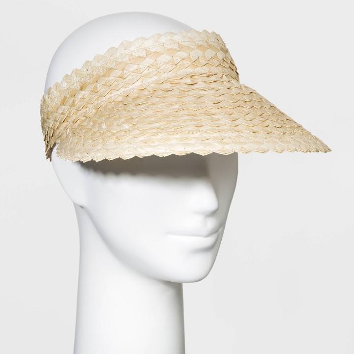 Women's Straw Visor Hat - A New Day Natural