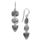 Distributed By Target Women's Oxidized And Polished Drop Earrings In Sterling Silver -