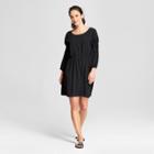 Women's Long Sleeve Crepe Dress - A New Day Black