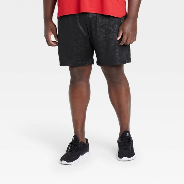 Men's Big & Tall Camo Print Training Shorts 8.5 - All In Motion Black