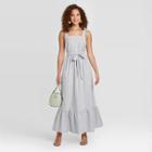 Women's Striped Sleeveless Ruffle Hem Dress - A New Day Blue S, Women's,