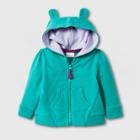 Baby Girls' French Terry Critter Hooded Sweatshirt With Kangaroo Pocket - Cat & Jack Green