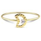 Distributed By Target 1 Ct. T.w. White Topaz Moon Bangle Bracelet In Yellow Plated Sterling Silver