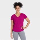 Women's Essential V-neck Short Sleeve T-shirt - All In Motion Cranberry