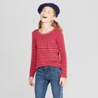 Girls' Long Sleeve Knit Top - Cat & Jack Red