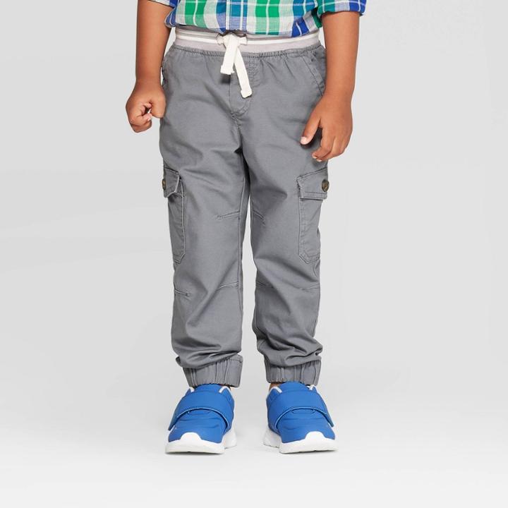 Toddler Boys' Cargo Jogger Pants - Cat & Jack Gray