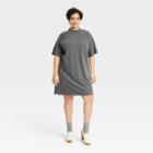 Women's Plus Size Elbow Sleeve Knit T-shirt Dress - Universal Thread Charcoal Gray
