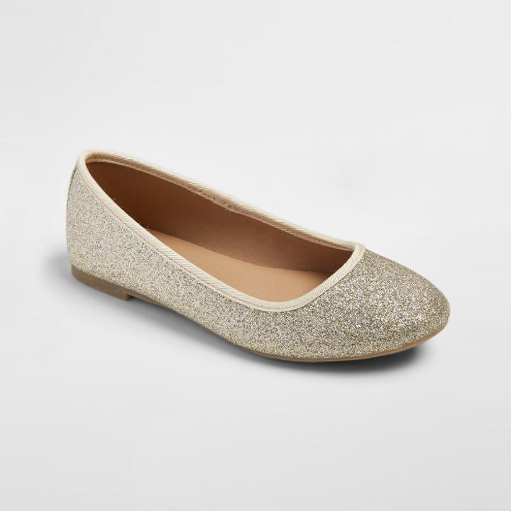 Girls' Buffy Glitter Ballet Flats - Cat & Jack Gold