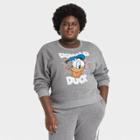 Women's Disney Plus Size Donald Duck Graphic Sweatshirt - Gray