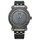 Men's Jbw J6338c Hendrix Japanese Movement Stainless Steel Real Diamond Watch - Black, Size: Large, Black