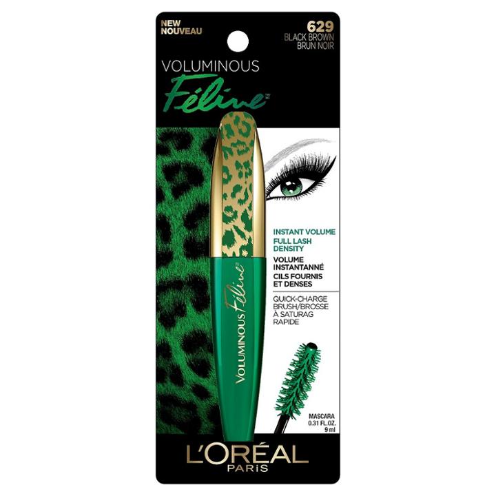 L'oreal Paris Voluminous Feline Mascara 629 Black Brown .27 Fl Oz