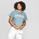 Women's Plus Size London Short Sleeve Hoodie - Grayson Threads (juniors') - Light Teal