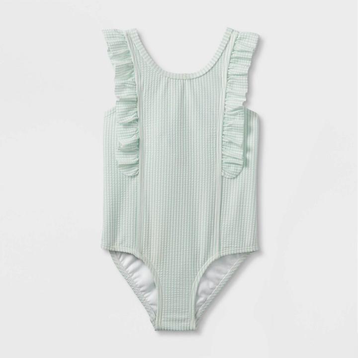 Toddler Girls' Seersucker One Piece Swimsuit - Cat & Jack