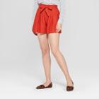 Women's Belted Shorts - A New Day Rust