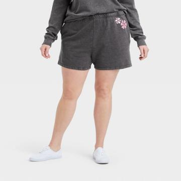 Hybrid Apparel Women's Plus Size Equality Graphic Jogger Shorts - Heather Gray