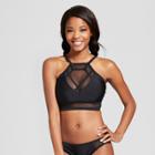 Women's Mesh High Neck Bikini Top - Xhilaration Black D/dd Cup