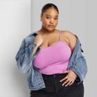 Women's Plus Size Slim Fit Cropped Cami Tank Top - Wild Fable Violet