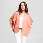 Women's Jacquard Ruana Kimono Jackets - Universal Thread Coral (pink)