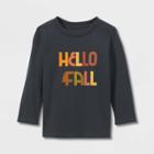 Toddler Boys' 'hello Fall' Long Sleeve Graphic T-shirt - Cat & Jack Charcoal Gray