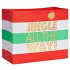 Jumbo Vogue Jingle All The Way Stripe Christmas Gift Bag - Red/white - Wondershop