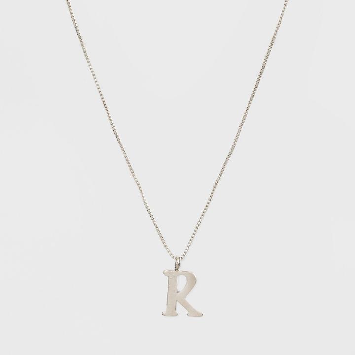 Silver Plated Initial R Pendant Necklace - A New Day Silver,