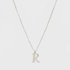 Silver Plated Initial R Pendant Necklace - A New Day Silver,