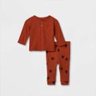 Grayson Collective Baby 2pc Ribbed Star Top & Bottom Set - Red Newborn