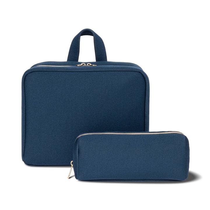 Sonia Kashuk Weekender & Pencil Makeup Bag - Dark Blue Neoprene