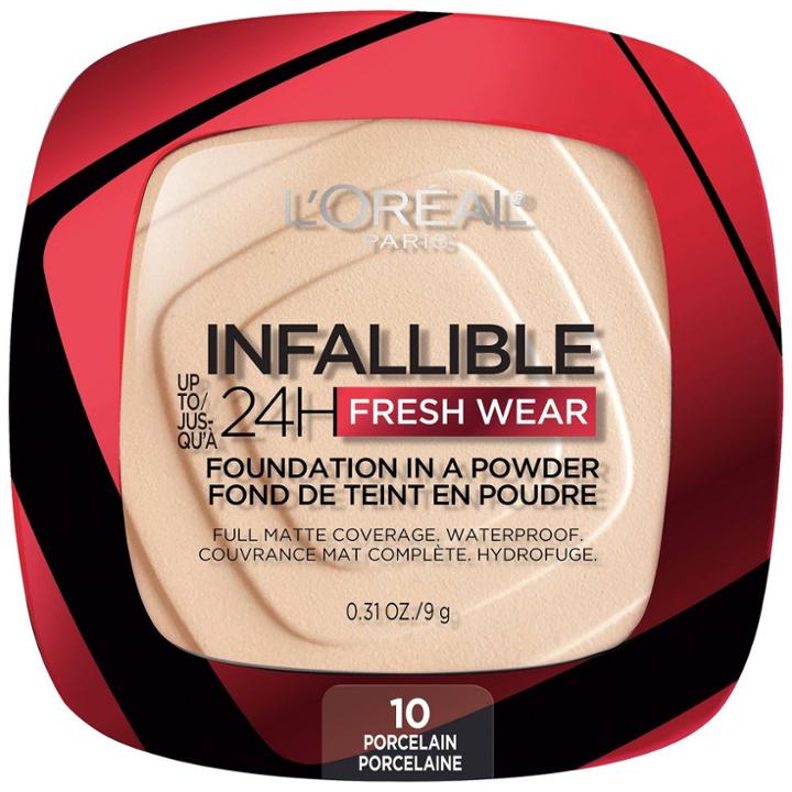 L'oreal Paris Infallible Up To 24h Fresh Wear Foundation In A Powder - Porcelain