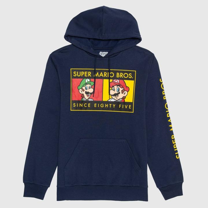 Men's Nintendo Super Mario Bros Hooded Sweatshirt - Blue