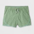 Girls' Textured Fashion Shorts - Cat & Jack Green M, Pioneer