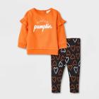 Baby Girls' 2pc 'little Pumpkin French Terry Sweatshirt Top & Bottom Set - Cat & Jack Orange