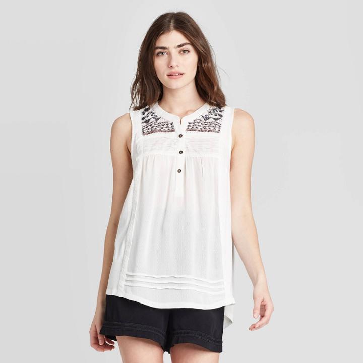 Women's Sleeveless Blouse - Knox Rose White