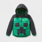 Boys' Minecraft Puffer Jacket - Black/green