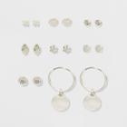 Cubic Zirconia Studs And Hoop 8pk Multi Earring Set - A New Day