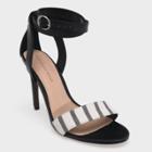 Women's Sandra Striped Wrap Heeled Pumps - Who What Wear Black